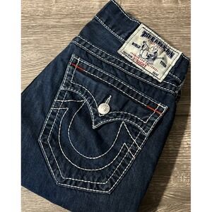 True Religion Men's Vintage Straight Flap Low Rise Jeans Size 32x27 (Hemmed)
